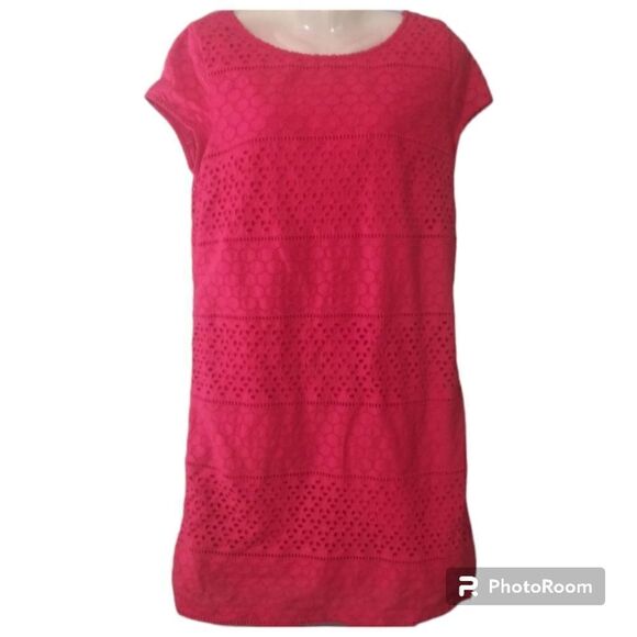 .Halogen Eyelet lace short sleeve knee length dress - Picture 1 of 9